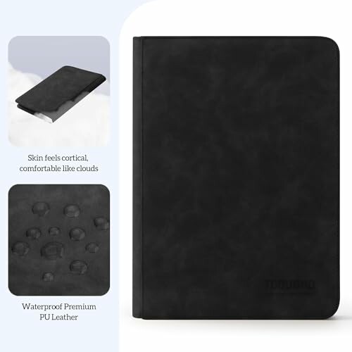 Zwart notitieboek van waterdicht PU-leer.