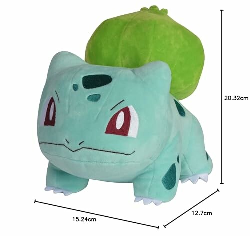 Groene Bulbasaur knuffel met afmetingen
