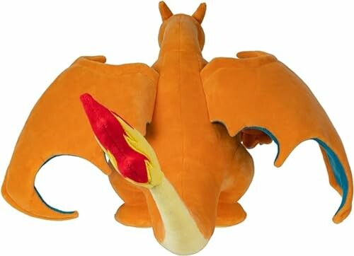 Oranje draak knuffel met grote vleugels