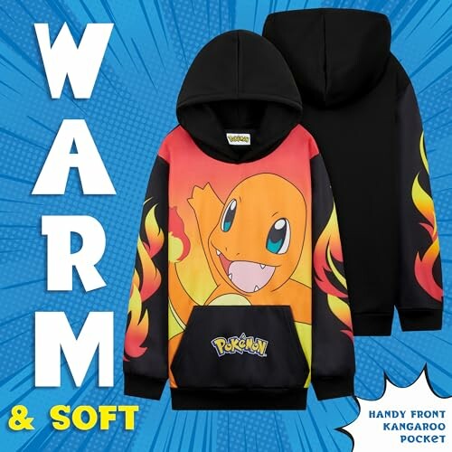 Charmander hoodie met capuchon en zak.
