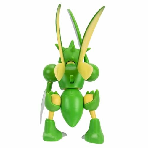Groene insectachtige speelgoedfiguur.