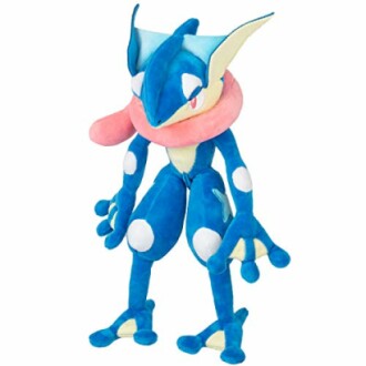 Pluche speelgoed van een blauw kikkerachtig personage.