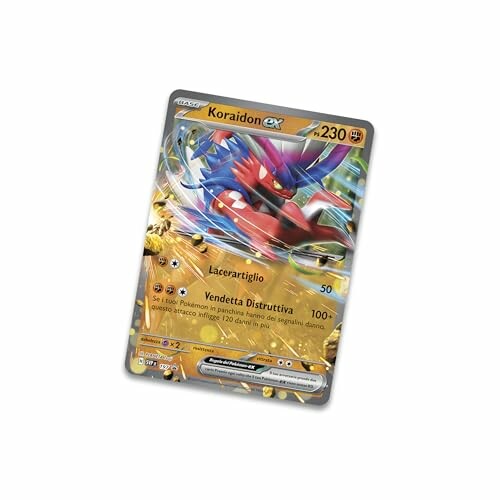 Koraidon ex Pokémon kaart met kleurrijke illustraties