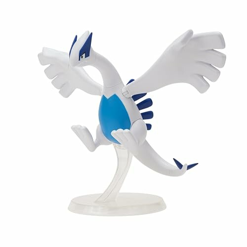 Speelgoedfiguur van Lugia met vleugels gespreid.