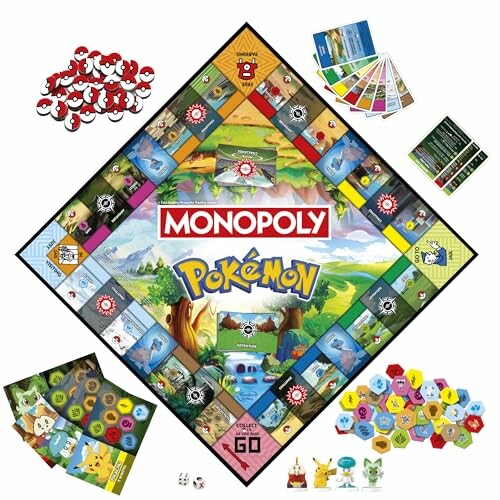 Monopoly spel met Pokémon thema en accessoires