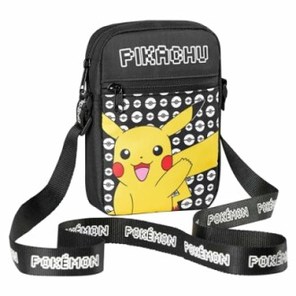 Zwarte schoudertas met Pikachu en Pokéballen