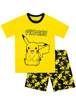 Gele Pikachu pyjama set voor kinderen.