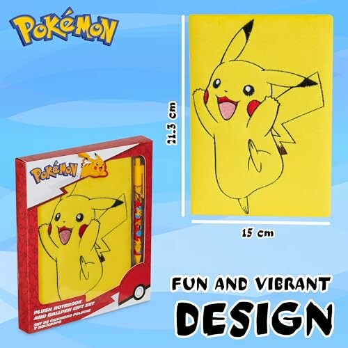 Pikachu-notitieboek en pennen set