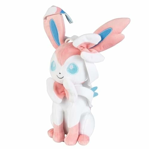 Roze en blauw pluche speelgoedfiguur