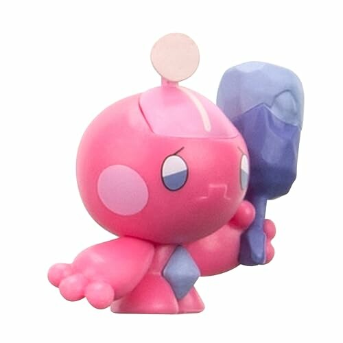Roze cartoonfiguur met blauw ijsje