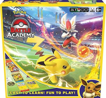 Pokemon kaartspel Battle Academy met Pikachu en andere personages