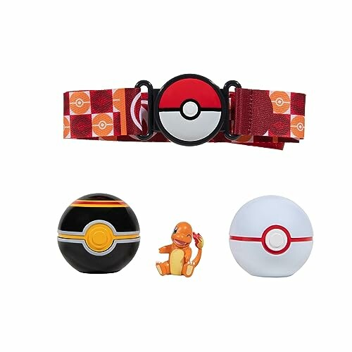 Pokémon riem met Pokéballs en Charmander figuur.