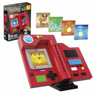 Speelgoed bouwset van een rode Pokémon gadget met kaarten