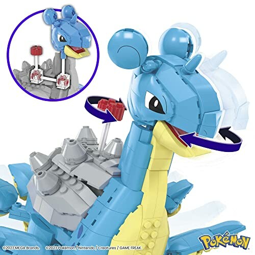 Bouwset van een blauwe draakachtige Pokémon met bewegingselementen