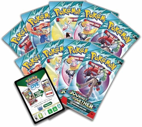 Pokemon ruilkaartenspel bundel met meerdere pakketten en online kaart.