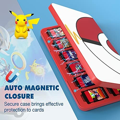 Pokemon-kaartenhouder met Pikachu en magnetische sluiting