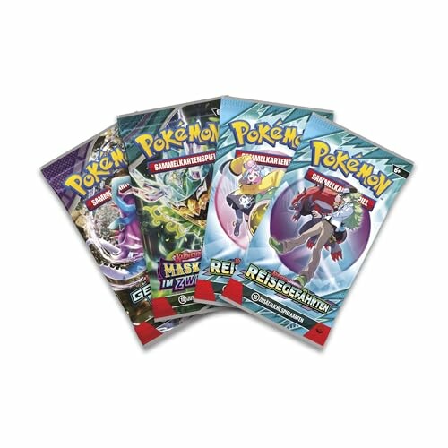 Vier Pokémon-kaartverpakkingen.