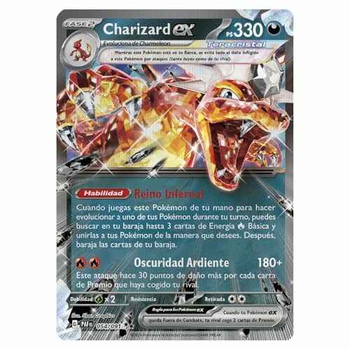 Charizard ex Pokémon kaart met krachtige aanval