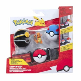 Pokémon Clip 'N' Go riemset met Poké Balls en Charmander figuur.