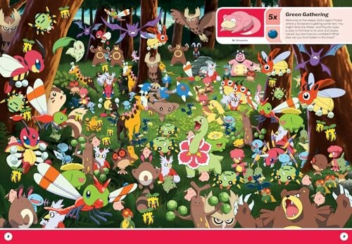 Verschillende Pokémon verzameld in een bos.