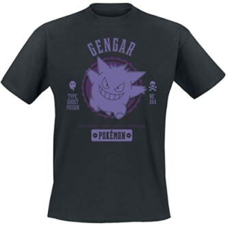 Zwart T-shirt met Gengar Pokémon ontwerp