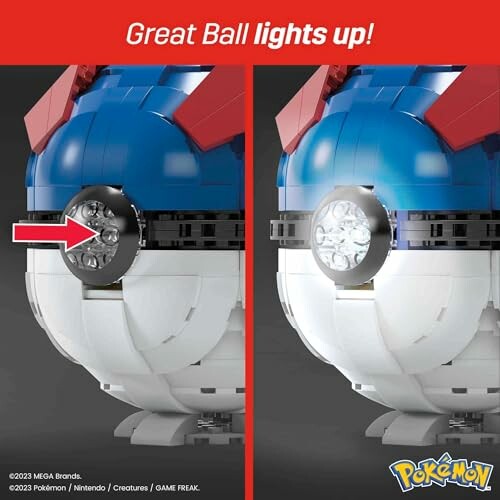 Pokémon Great Ball die oplicht.