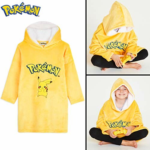 Kind met gele Pokémon hoodie deken