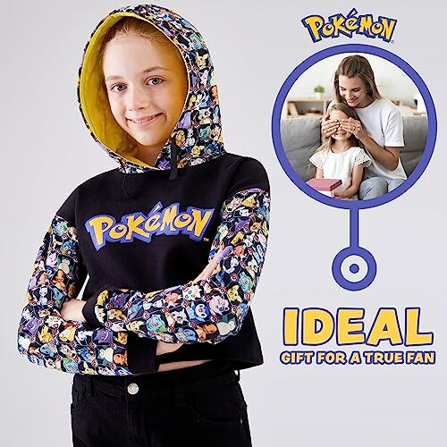 Meisje met Pokémon-trui, ideaal cadeau voor fans