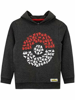 Donkergrijze kindertrui met Pokémon-design