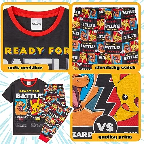Kinder pyjama met kleurrijk Pokémon ontwerp en zachte halslijn