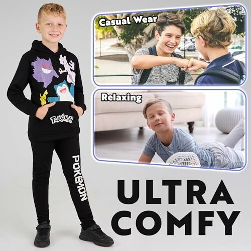 Kind in Pokémon-kleding met comfortabele stijl