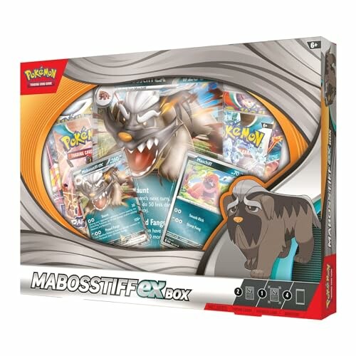 Mabosstiff EX Box met Pokémon kaarten en artwork
