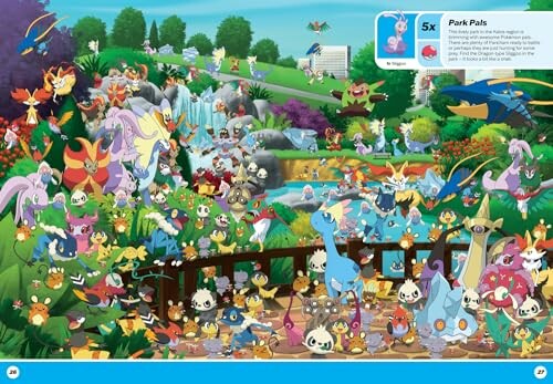 Verschillende Pokémon in een levendige parksetting.