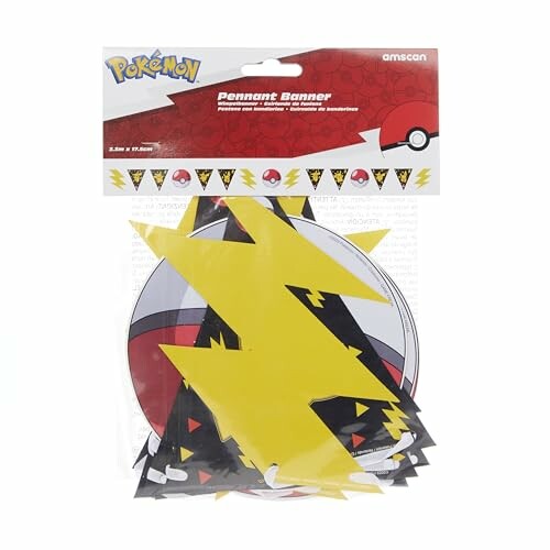 Pokémon vlaggenlijn met bliksem en Pokéballontwerp
