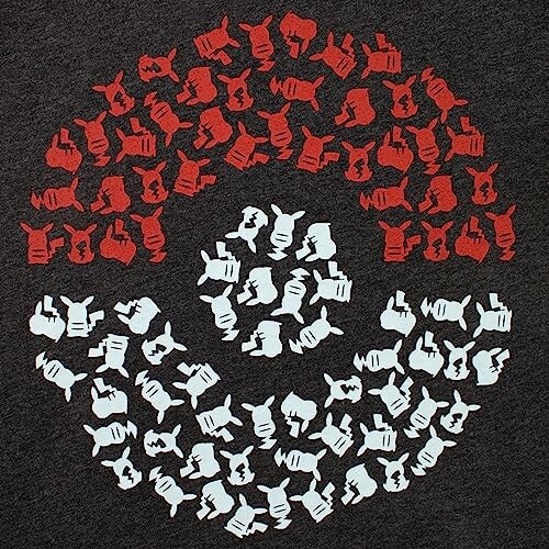 Pokéball patroon gemaakt van Pikachu silhouetten.