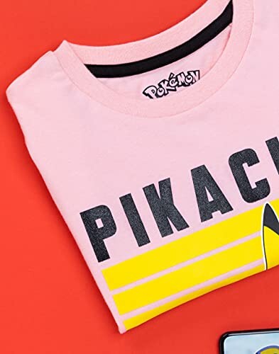 Roze Pikachu T-shirt met Pokémon-logo