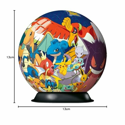 Ronde puzzelbal met Pokémon-figuren