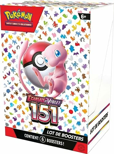 Pokémon Scarlet en Violet 151 booster box met Mew en Pokébal.