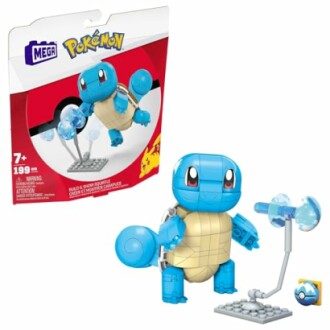 Squirtle bouwset van Mega Construx met doos op de achtergrond.