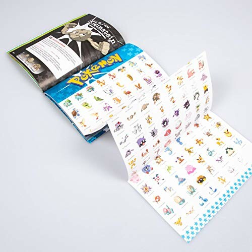 Open boek met Pokémon-stickers.