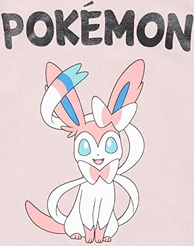 Schattige Pokémon Sylveon illustratie op roze achtergrond.