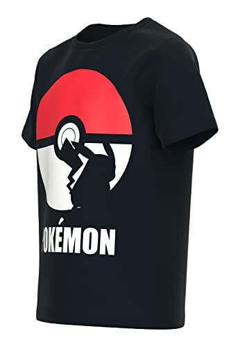 Zwart T-shirt met Pokémon logo en silhouet