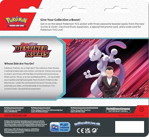Pokémon TCG verpakking met Mewtwo en trainer