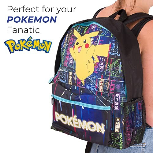 Rugzak met Pikachu-ontwerp en Pokémon-logo