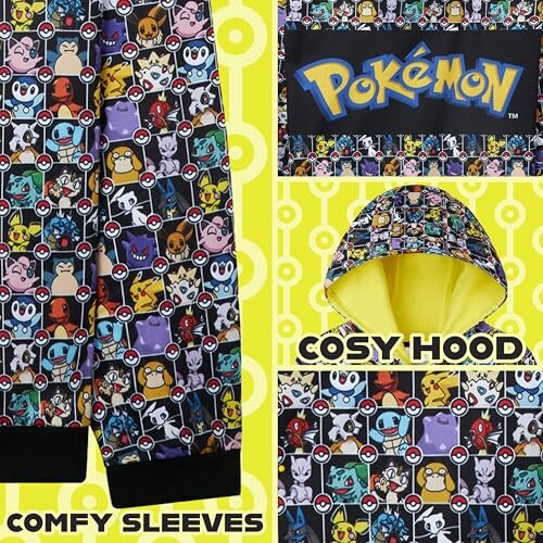 Kleding met Pokémon-print en comfortabele mouwen en capuchon.