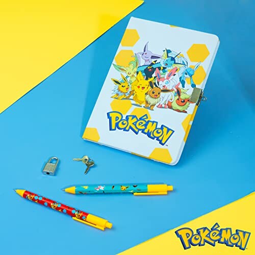 Pokémon notitieboekje met pennen en slot