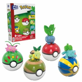 Pokémon speelgoedset met Pokéballs en figuurtjes.