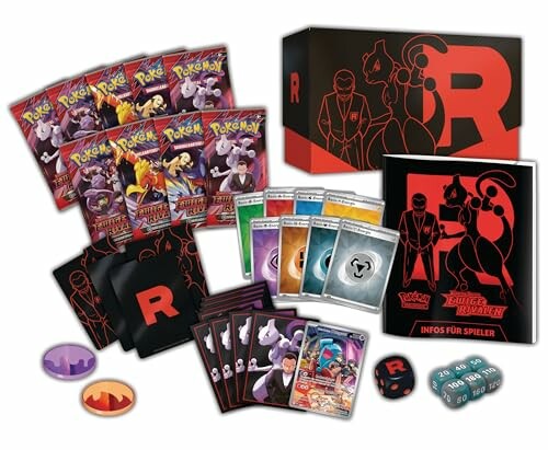 Pokémon Team Rocket kaartenset met kaarten en accessoires.
