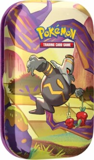 Pokémon kaartspel tin met afbeelding van een robotachtig wezen