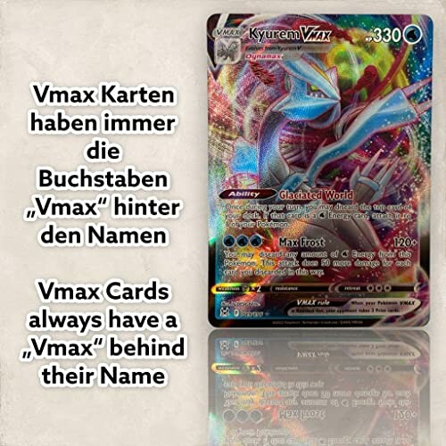 Voorbeeld van een Kyurem Vmax Pokémon kaart